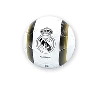 R ROGER'S Balón Real Madrid Escudo en Blanco y Negro - Talla 5