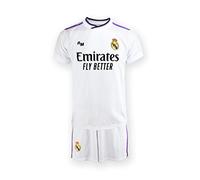 R ROGER'S Real Madrid Conjunto niño Camiseta y Pantalón 1ª EQ. Temporada 2022-23 - Producto con Licencia - 100% Poliéster - Dorsal Liso (as4, Age, 4_Years, Regular, Regular)