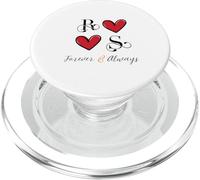 R & S - Iniciales para parejas, boda, aniversario, Mr & Mrs PopSockets PopGrip para MagSafe