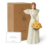 R S Trade Regalos de Girasol para Mujeres, Figuras de Ángel de La Guarda Esculpidas de Resina con Cesta de Girasol, Regalos Inspiradores de Ángel para Mamá, Hija, Hermanas, Navidad, Día de La Madre
