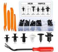 R-timer 100 Piezas Clips Fijación Coche para Mercedes Benz CLA 2014-2023, Remaches Pasador Empuje Panel Puerta Parachoques Herramientas de Extracción Kit