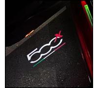 R-timer 2 Piezas Proyector de Bienvenida para Fiat 500X 500 500L, Coche Logo Proyección Iluminación de Puerta de Coche Coche Luces de Cortesía Luces Accesorios,A