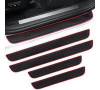 R-timer 4 Piezas Protector de Umbral de Puerta para BMW iX5 iX3 iX1 IX i8 i7 i5 i4 i3, Caucho Antideslizante Protección de Entrada Tira de Umbral Arañazos,Red Side