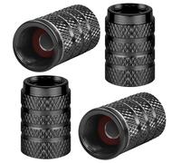 R-timer 4 Tapas Tapones Valvula Coches para Jaguar X-Type Estate 2003-2009, Aluminio Tapas para Válvulas de Neumáticos Cubre Válvula Automóviles Acessórios,Black