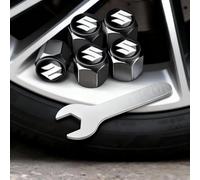 R-timer 5 Tapas de Aluminio para vástago de válvula de neumático para Suzuki Sedan Liana/Baleno/Aerio MK1 2001-2018, Antipolvo Impermeables Accesorios Polvo y Fugas,Black