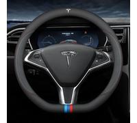 R-timer Funda Volante Coche para Tesla Model Y Juniper 2025 2026, Protector Volante Coche Accesorio Interior, Antideslizante, Duradera, Fácil de Instalar,D-Shape-C