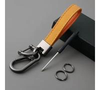 R-timer Llavero Coche para Toyota GR Sport Gazoo Racing Yaris 86 Corolla Hilux Supra C-HR, Accesorio Hombre Mujer Cuero Trenzado Elegante Colgante de Metal Antipérdida Robusto,Yellow