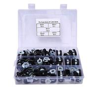 R Type Rubber Padded Hose Clamp, Electrical Wire Cable Clip Set, 50pcs Assorted Sizes from 6mm to 16mm, Anti Pipe Clamps for Vehicle, Petrochemical