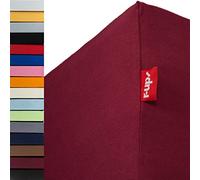 r-up Passt sábana Bajera 140x200-160x200 hasta 35cm de Alto de Muchos Colores 100% algodón 130g/m² (Rojo bordeos)