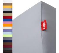 r-up Prima Sábanas Ajustables 140x200-160x220 hasta 35 cm de Altura en Muchos Colores 97% algodón / 3% Elastano 160 g/m² Oeko-Tex, sin Problemas Incluso para colchones Altos (Gris Plata)