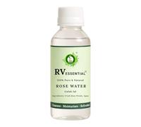 R V Essential Agua de rosas pura/Gulab Jal 100ml (3.38oz)- (100% pura y natural) Pure Rose Water