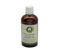 R V Essential Pura hierba de limón 10ml de aceite esencial (0.338 oz)- Cymbopogon citratus (100% puro y natural de Grado Terapéutico) Pure Lemongrass Essential Oil