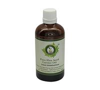 R V Essential Pura semilla de lino aceite del portador de 10ml (0.338 oz)- Linum usitatissimum (100% puro y natural Fría presionado) Pure Flax Seed Carrier Oil