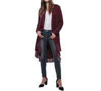 R.Vivimos Chaqueta De Terciopelo De Otoño e Invierno Para Mujeres Con Volantes Casuales Chaqueta Larga Retro Sin Cuello Chaqueta Deportiva Clásica De Cola De Golondrina(M,Plum)