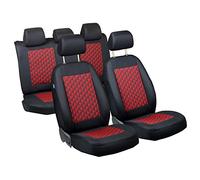R11 Fundas de asiento - 1 set - Producto Premium Negro De Color Rojo Efecto 3d