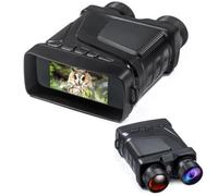 R12 Gafas Vision Nocturna,Pantalla HD De 3,2 Pulgadas Zoom Digital De 10 Aumentos Incluye Una Tarjeta De Memoria De 32 GB para Almacenar Fotos Y VíDeos Ideal para La Caza El Camping Y Los Viajes