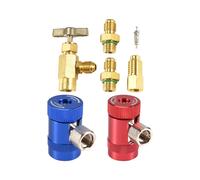 R1234YF Grifo de Lata Autoadhesivo con Adaptador de Tanque R134A y Acopladores RáPidos R1234, para Juego de ManóMetros de Pliegue Principal de