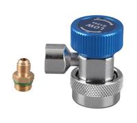 R134 A/C Conector rápido bajo alto adaptador acoplador de aire acondicionado núcleo de válvula extractora (azul de bajo voltaje)