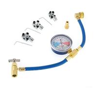 R134A - Manguera de recarga de CA con medidor y juego de válvula de grifo de perforación de bala BPV31, compatible con tubos de diámetro exterior de 1/4 pulgadas, 5/16 pulgadas, 3/8 pulgadas