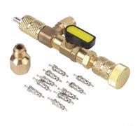 R22 R32 R410A para llave removedora de núcleo de válvula HVAC con puerto de derivación externo e interfaz de doble tamaño diseñada para tareas de reparación de línea de aire acondicionado (B)