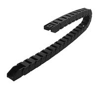 R28 15 mm x 15 mm (interior H x interior W) - Cadena de retención de cable de plástico negro para cable de 1 mm de longitud para CNC, con conectores de extremo - Tipo puente (no se puede abrir)