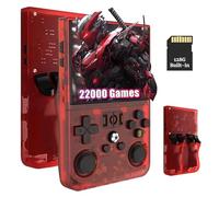 R36 MAX Consola de Juegos Retro portátil,64/128GB,18000/22000 Juegos,Mini emulador de Juegos portátil,Sistemas Linux de código Abierto,Pantalla Grande de 4.0 Pulgadas (128g,Rojo)