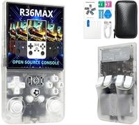 R36Max - Consola de juegos de mano retro, consola de videojuegos con 64G incorporado, más de 18000 juegos, 4000 mAh recargable, soporta más de 30 simuladores, sistema Linux, pantalla IPS de 4.0