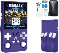 R36Max - Consola de juegos de mano retro, consola de videojuegos con 64G integrado de más de 18000 juegos, 4000 mAh recargable, soporta más de 30 simuladores, sistema Linux, pantalla IPS de 4.0