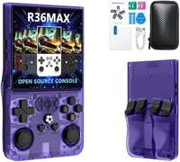 R36Max - Consola de juegos de mano retro, consola de videojuegos con 64G integrado de más de 18000 juegos, 4000 mAh recargable, soporta más de 30 simuladores, sistema Linux, pantalla IPS de 4.0