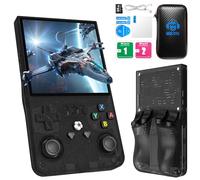 R36MAX - Consola de juegos de mano retro, pantalla IPS de 4.0 pulgadas 720 x 720, 64 GB integrado de más de 18.000 juegos clásicos, sistema Linux portátil de código abierto, batería de 4000 mAh