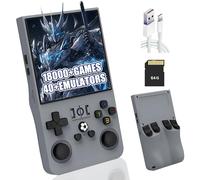 R36MAX Consola de Juegos Portátil Retro,22000+/18000+ Juegos,40+ Emuladores,Batería de 8 Horas 4000mAh,Pantalla IPS de 4″ Consola de Videojuegos Portátil,Linux de código Abierto (Gris Claro-64G)
