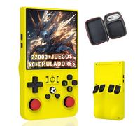 R36MAX Consola de Videojuegos Retro 128G, Consola Emuladora de Mano Portátil con 22000+ Juegos Retro 40+ Emuladores Incorporados, Sistema Linux de Código Abierto, Joystick 3D (Amarillo)