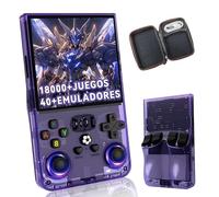 R36MAX Consola de Videojuegos Retro 64G, Consola Emuladora de Mano Portátil con 18000+ Juegos Retro 40+ Emuladores Incorporados, Sistema Linux de Código Abierto, Joystick 3D (Morado Translúcido)