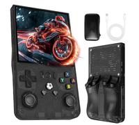 R36MAX Consola Retro Portátil, 4 Pulgadas IPS Consola Portátil, Emulador Consola Retro con 128 GB Almacenamiento, 22.000 Juegos y 30 Emuladores, Sistema Linux, Batería 4000 mAh, Mini Arcade (Negro)