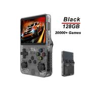 R36S Black Retro Video Game Console (128g), 20,000 Built-in Classic Games, 3.5-inch IPS Screen