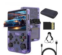 R36S Consola, 128G TF Card 17000+ Juegos Sistema Linux De Código Abierto Game Console R36S, Pantalla IPS De 3.5 Pulgadas Consola Retro R36S con Bolsa con Dual 3D Joysticks para Niños y Niñas