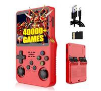 R36S Consola de Juegos 128G,40000+ Juegos Consola Retro Portatil,21 Emuladores,3500mAh,Sistema Linux,Pantalla IPS de 3.5" Reproductor de vídeo,Mini Consola Plug and Play (Rojo)