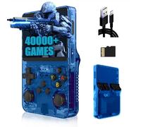 R36S Consola de Juegos 128G,40000+ Juegos Consola Retro Portatil,21 Emuladores,3500mAh,Sistema Linux,Pantalla IPS de 3.5" Reproductor de vídeo,Mini Consola Plug and Play (Azul)