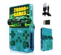 R36S Consola de Juegos 64G,20000+ Juegos Consola Retro Portatil,21 Emuladores,3500mAh,Sistema Linux,Pantalla IPS de 3.5" Reproductor de vídeo,Mini Consola Plug and Play (Verde Transparente)