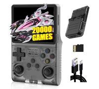 R36S Consola de Juegos 64G,20000+ Juegos Consola Retro Portatil,21 Emuladores,3500mAh,Sistema Linux,Pantalla IPS de 3.5" Reproductor de vídeo,Mini Consola Plug and Play (Negro)