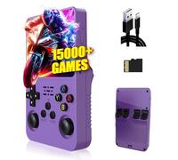 R36S Consola de Juegos 64G,20000+ Juegos Consola Retro Portatil,21 Emuladores,3500mAh,Sistema Linux,Pantalla IPS de 3.5" Reproductor de vídeo,Mini Consola Plug and Play (Morado)