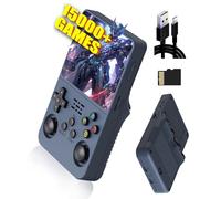 R36S Consola de Juegos 64G,20000+ Juegos Consola Retro Portatil,21 Emuladores,3500mAh,Sistema Linux,Pantalla IPS de 3.5" Reproductor de vídeo,Mini Consola Plug and Play (Azul Oscuro)