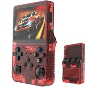 R36S - Consola de juegos de mano retro, pantalla IPS de 3.5 pulgadas, almacenamiento de 128 GB, más de 21000 juegos, sistema Linux, rojo