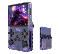 R36S Consola de juegos portátil retro con pantalla IPS de 3.5 pulgadas,Tarjeta TF de 64/128 GB, más de 20,000 juegos y 19 Emuladores,sistema Linux de código abierto para adolescente (Morado, 64, GB)