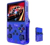 R36S - Consola de videojuegos de mano retro, pantalla IPS de 3.5 pulgadas, tarjeta TF de 128 g, más de 210.000 juegos, consola de juegos de mano retro, con sistema Linux de código abierto (azul oscuro