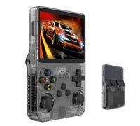 R36S - Consola de videojuegos retro con pantalla IPS de 3.5 pulgadas, reproductor de video de 64 GB, tarjeta TF, más de 10.000 juegos y sistema Linux