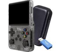R36S Consola retro portátil 128 GB con +25.000 Juegos +26 Emuladores PS1, PSP, N64, NDS, SuperN, GameB, GBA - Linux IPS 3.5" Consola de videojuegos portátil (Negro t., 128 GB (25K juegos))