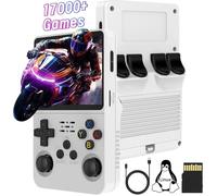 R36S Consola Retro Portatil, 128G TF Card 17000+ Juegos Sistema Linux De Código Abierto Retro Game Console, 10+ Emuladores Pantalla IPS De 3.5 Pulgadas Emulador Consola Retro con Dual 3D Joysticks