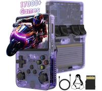 R36S Consola Retro Portatil, 128G TF Card 17000+ Juegos Sistema Linux De Código Abierto Retro Game Console, 10+ Emuladores Pantalla IPS De 3.5 Pulgadas Emulador Consola Retro con Dual 3D Joysticks