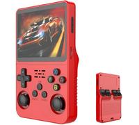 R36S Consola Retro Portatil, Pantalla IPS de 3.5 Pulgadas, Consola de Videojuegos Portátil con Sistema Linux de Código Abierto, Tarjeta TF de 128GB, 40 000 Juegos Clásicos(Red 2,128G)